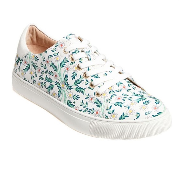 Jack Rogers Shoes - Jack Rogers Womens White Floral Rory Daisy Lace-Up Sneakers Size 8